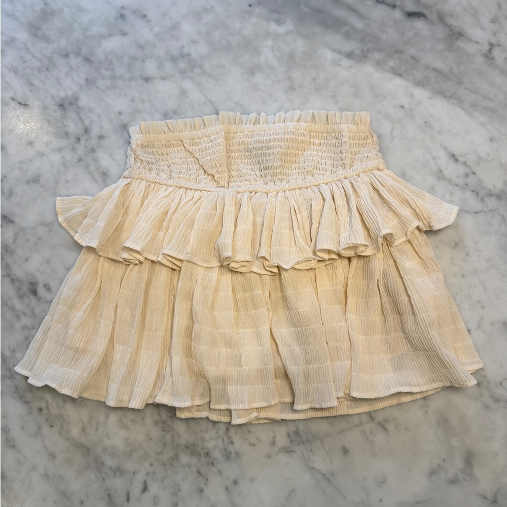 Forever 21 Cream Mini Ruffle Skirt